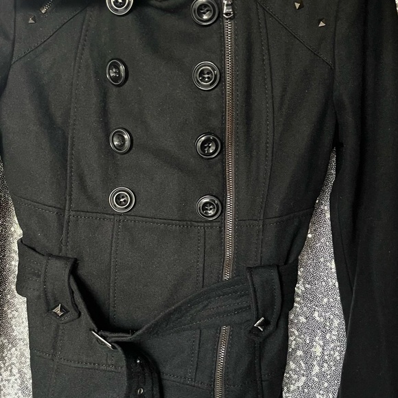 Guess Black Double-Breasted Trench Coat - Picture 2 of 6